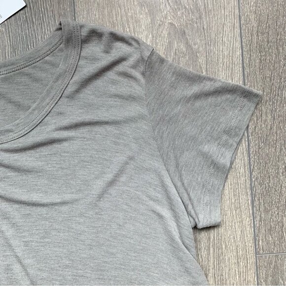 Revolve LNA Ribbon Tee Top T-Shirt Asymmetric Hem Short Sleeve Tie up side Small - Picture 8 of 16